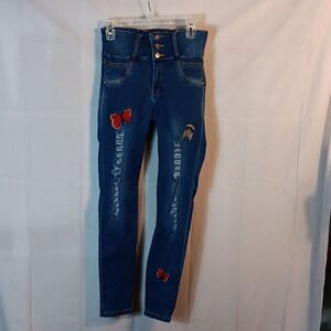 Tissini Stretch Denim Distressed Skinny Jeans